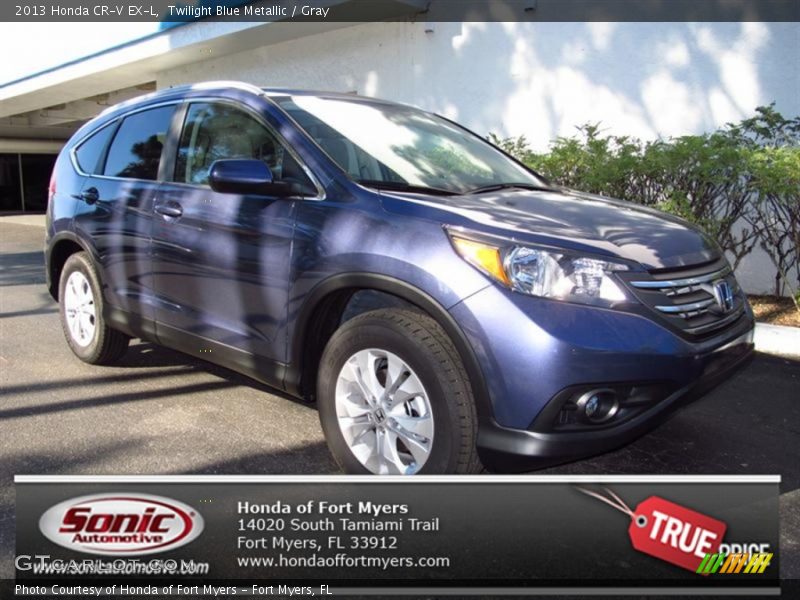 Twilight Blue Metallic / Gray 2013 Honda CR-V EX-L