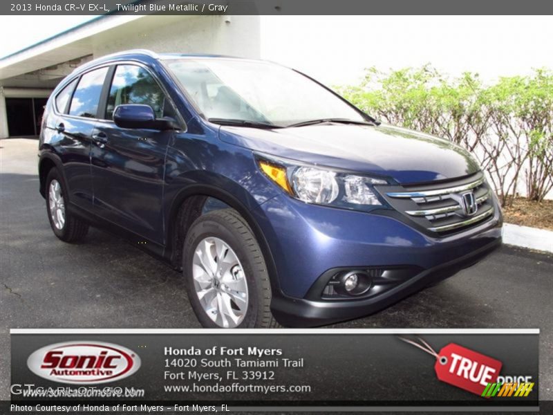 Twilight Blue Metallic / Gray 2013 Honda CR-V EX-L