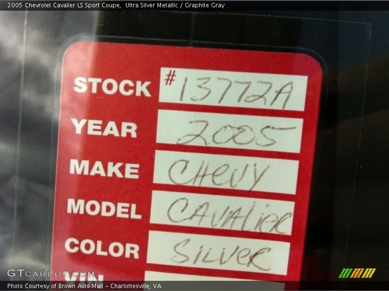 Ultra Silver Metallic / Graphite Gray 2005 Chevrolet Cavalier LS Sport Coupe