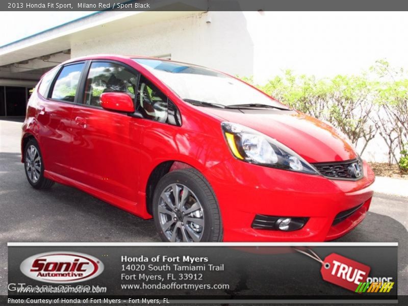 Milano Red / Sport Black 2013 Honda Fit Sport