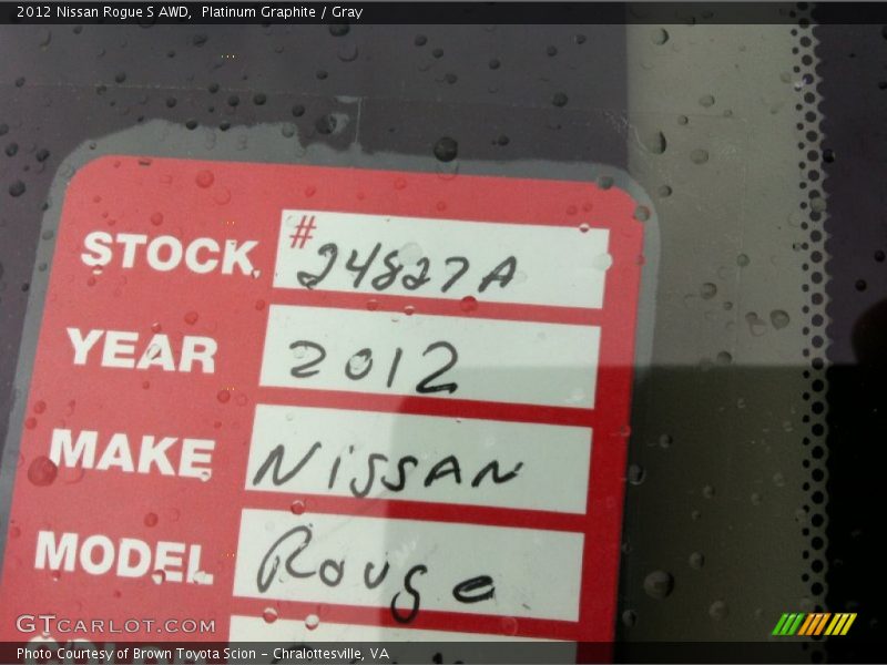 Platinum Graphite / Gray 2012 Nissan Rogue S AWD