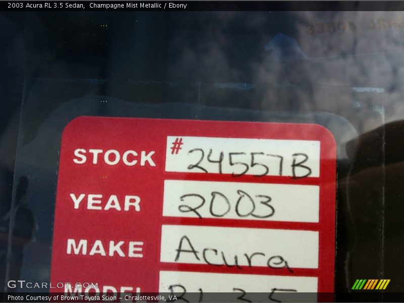 Champagne Mist Metallic / Ebony 2003 Acura RL 3.5 Sedan