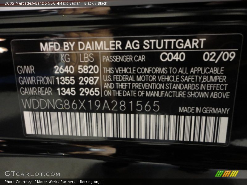 Black / Black 2009 Mercedes-Benz S 550 4Matic Sedan