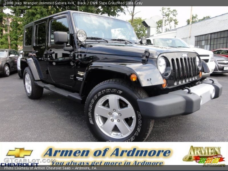 Black / Dark Slate Gray/Med Slate Gray 2008 Jeep Wrangler Unlimited Sahara 4x4