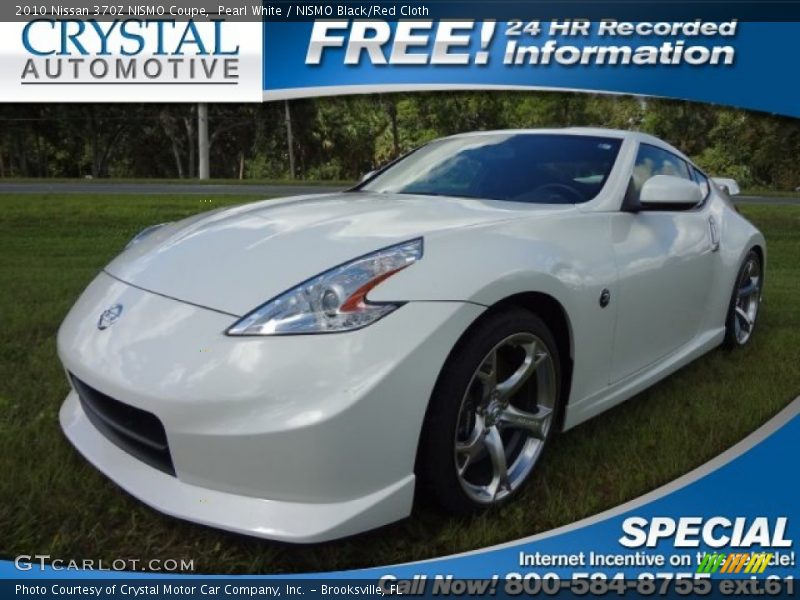 Pearl White / NISMO Black/Red Cloth 2010 Nissan 370Z NISMO Coupe