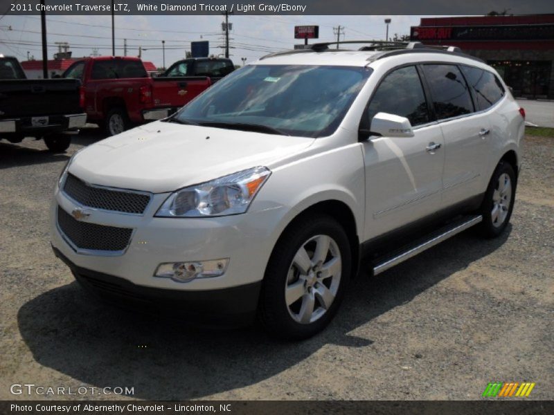 White Diamond Tricoat / Light Gray/Ebony 2011 Chevrolet Traverse LTZ