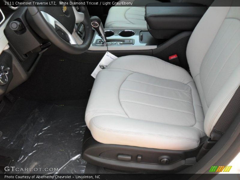 White Diamond Tricoat / Light Gray/Ebony 2011 Chevrolet Traverse LTZ
