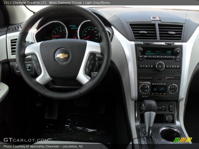 White Diamond Tricoat / Light Gray/Ebony 2011 Chevrolet Traverse LTZ