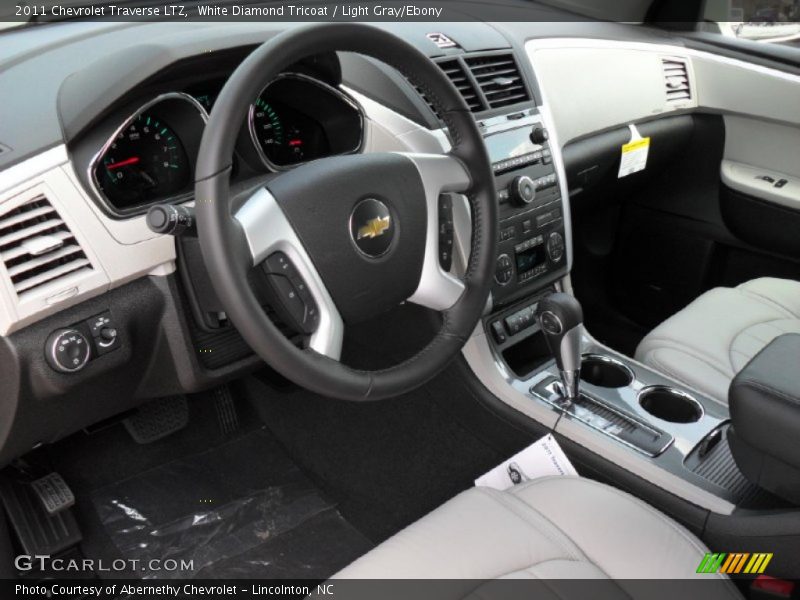 White Diamond Tricoat / Light Gray/Ebony 2011 Chevrolet Traverse LTZ