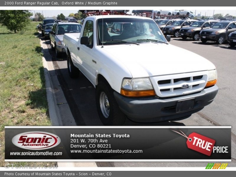 Oxford White / Medium Graphite 2000 Ford Ranger Regular Cab