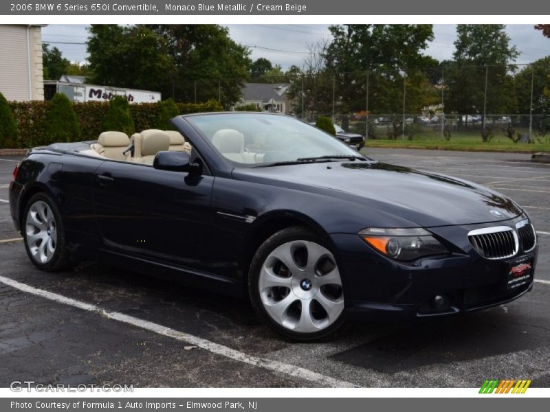 Monaco Blue Metallic / Cream Beige 2006 BMW 6 Series 650i Convertible