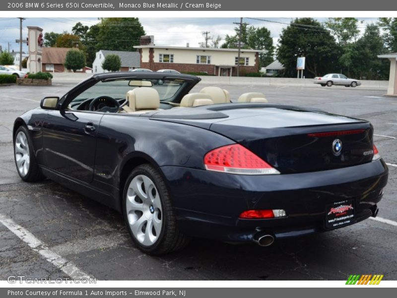 Monaco Blue Metallic / Cream Beige 2006 BMW 6 Series 650i Convertible