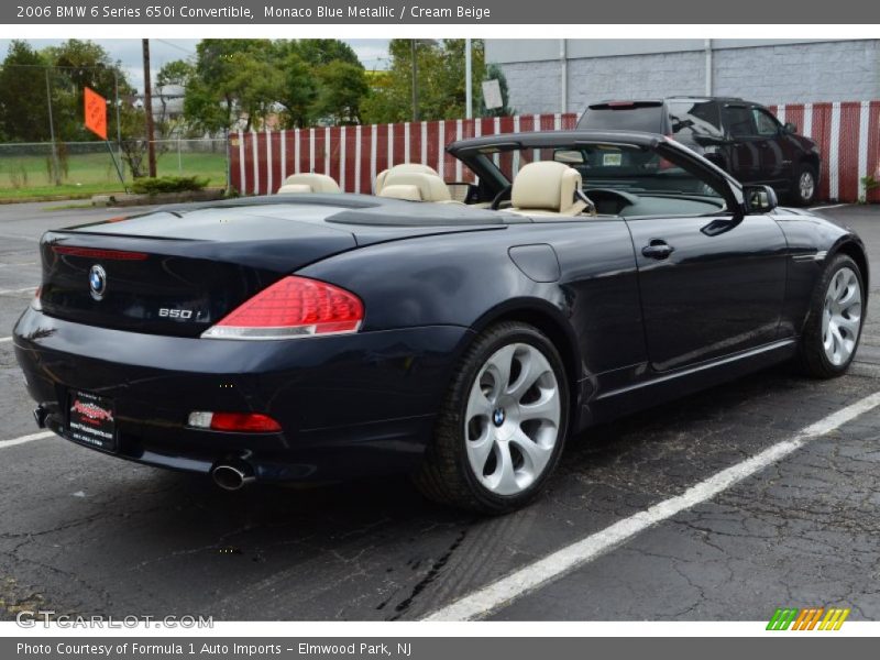 Monaco Blue Metallic / Cream Beige 2006 BMW 6 Series 650i Convertible