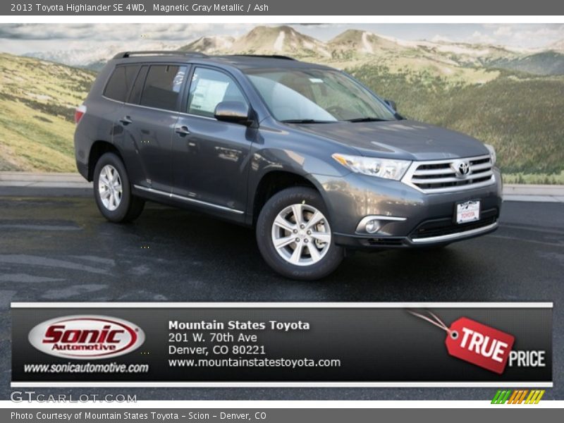 Magnetic Gray Metallic / Ash 2013 Toyota Highlander SE 4WD