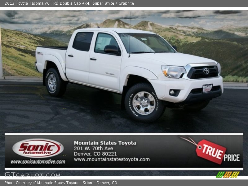 Super White / Graphite 2013 Toyota Tacoma V6 TRD Double Cab 4x4