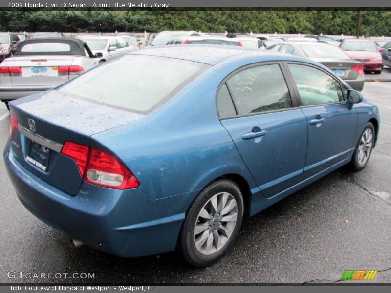 Atomic Blue Metallic / Gray 2009 Honda Civic EX Sedan