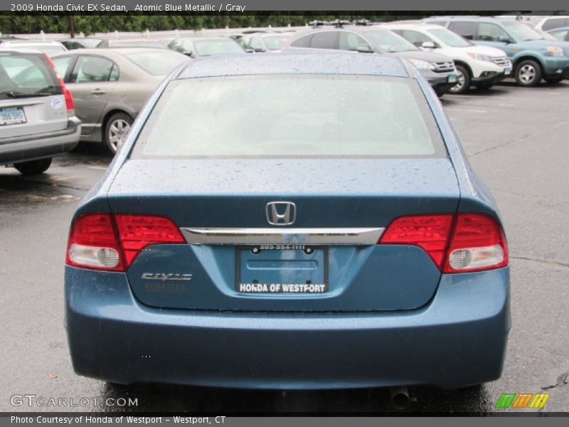 Atomic Blue Metallic / Gray 2009 Honda Civic EX Sedan