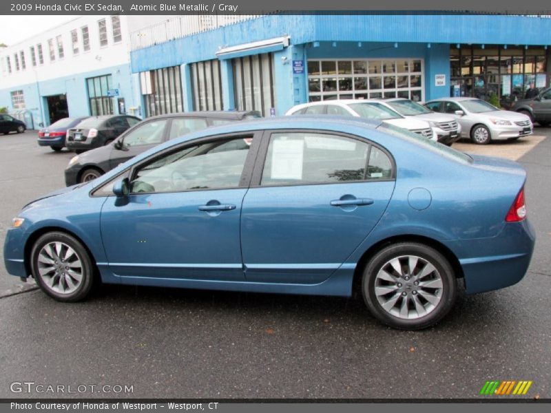 Atomic Blue Metallic / Gray 2009 Honda Civic EX Sedan