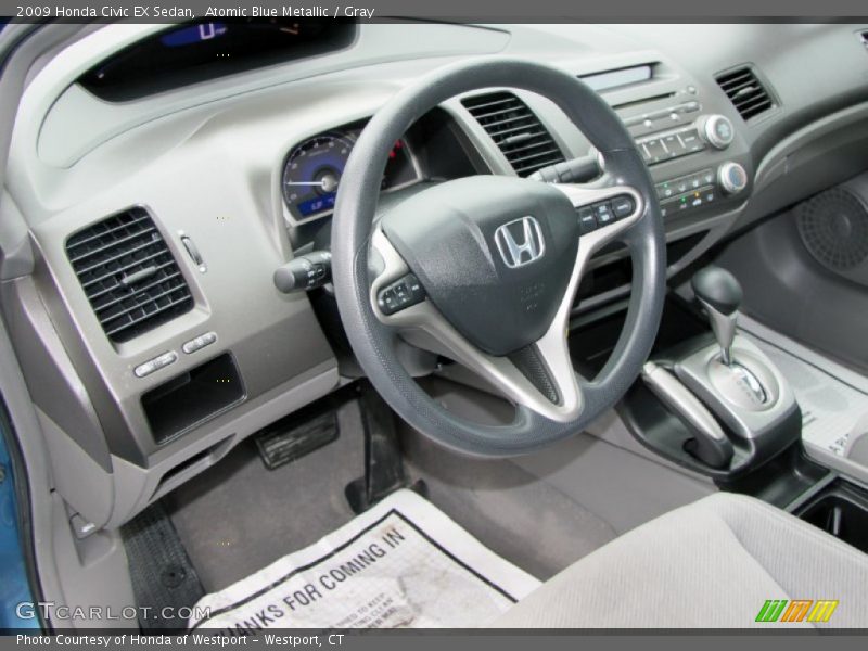 Atomic Blue Metallic / Gray 2009 Honda Civic EX Sedan