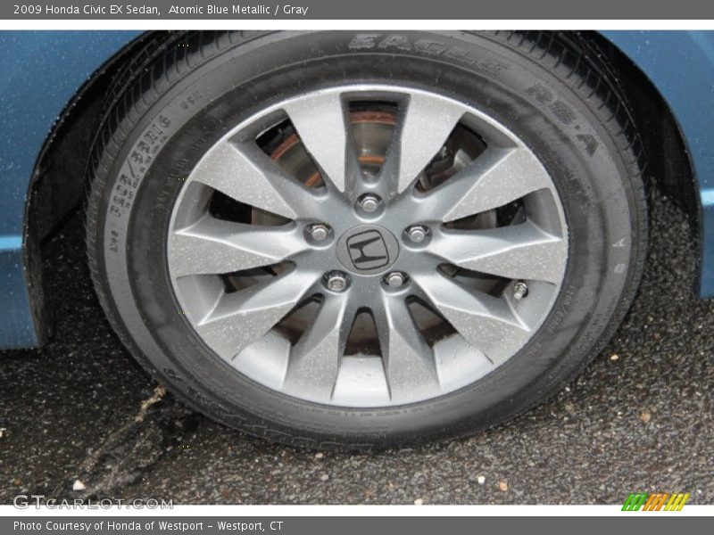 Atomic Blue Metallic / Gray 2009 Honda Civic EX Sedan