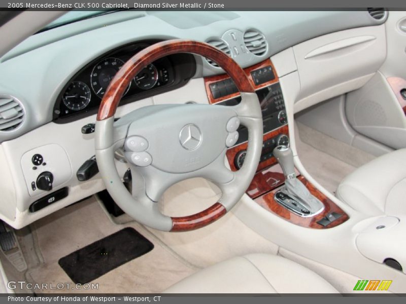 Diamond Silver Metallic / Stone 2005 Mercedes-Benz CLK 500 Cabriolet