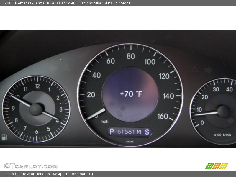 Diamond Silver Metallic / Stone 2005 Mercedes-Benz CLK 500 Cabriolet