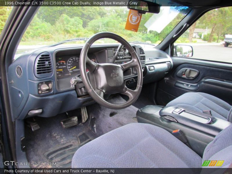 Indigo Blue Metallic / Grey 1996 Chevrolet C/K 3500 C3500 Crew Cab Dually