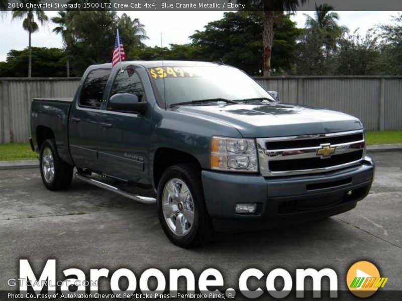 Blue Granite Metallic / Ebony 2010 Chevrolet Silverado 1500 LTZ Crew Cab 4x4