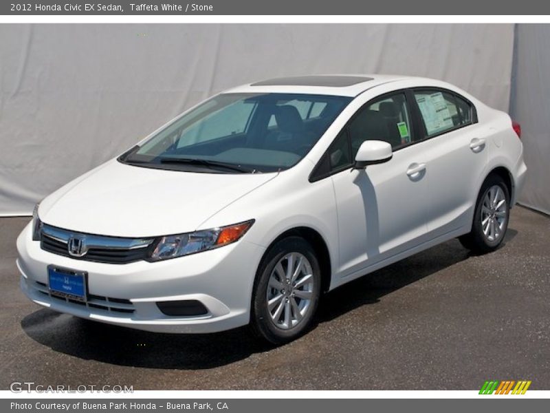 Taffeta White / Stone 2012 Honda Civic EX Sedan