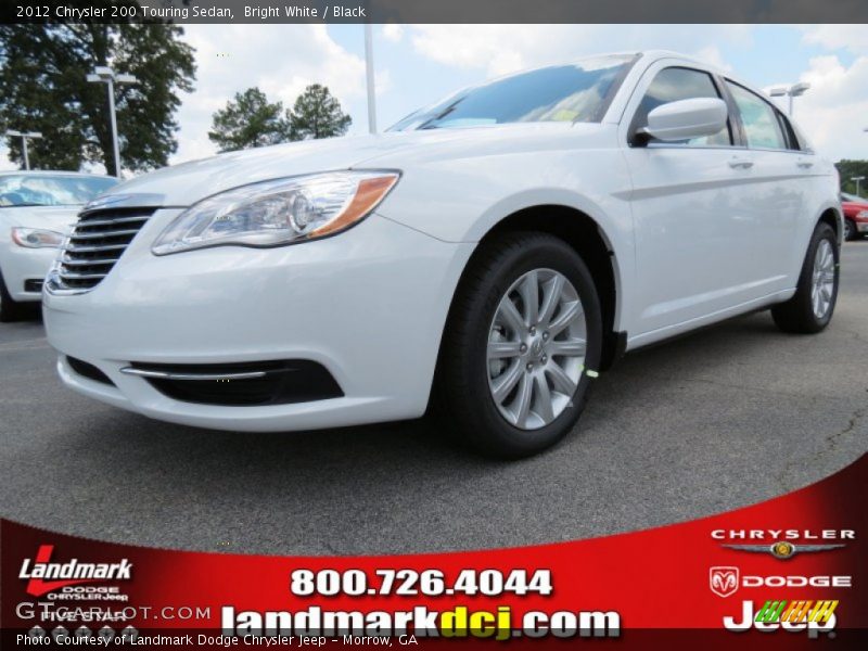 Bright White / Black 2012 Chrysler 200 Touring Sedan