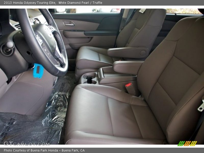 White Diamond Pearl / Truffle 2013 Honda Odyssey Touring Elite