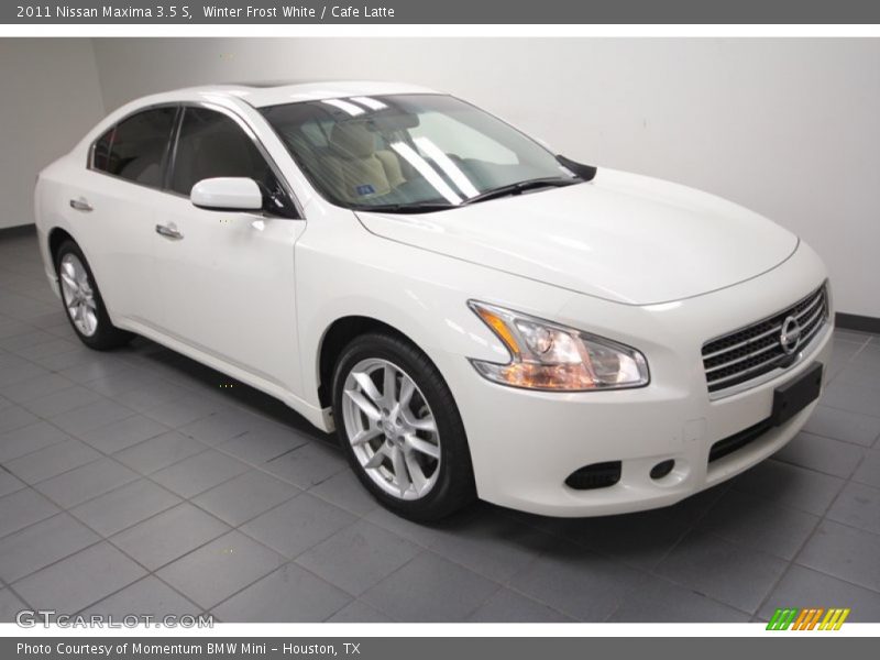 Winter Frost White / Cafe Latte 2011 Nissan Maxima 3.5 S