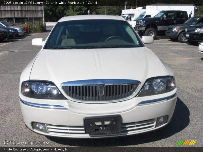 Ceramic White Pearlescent / Camel 2005 Lincoln LS V6 Luxury