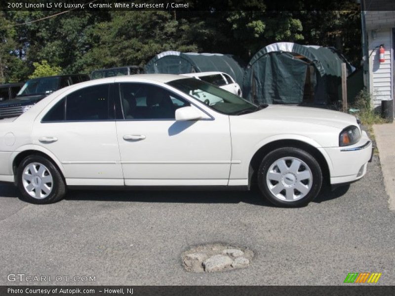 Ceramic White Pearlescent / Camel 2005 Lincoln LS V6 Luxury
