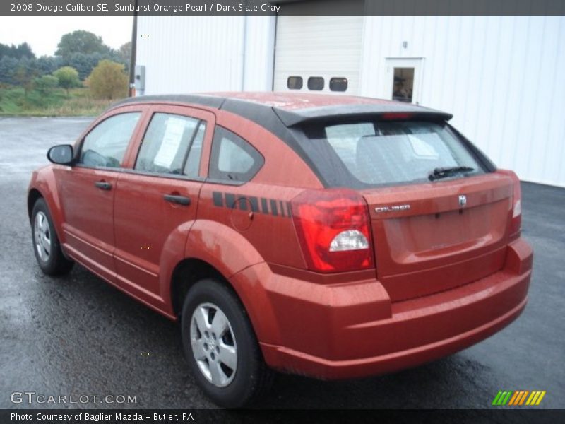 Sunburst Orange Pearl / Dark Slate Gray 2008 Dodge Caliber SE