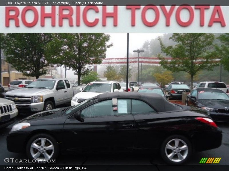 Black / Dark Stone 2008 Toyota Solara SLE V6 Convertible