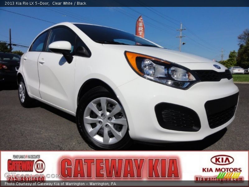 Clear White / Black 2013 Kia Rio LX 5-Door