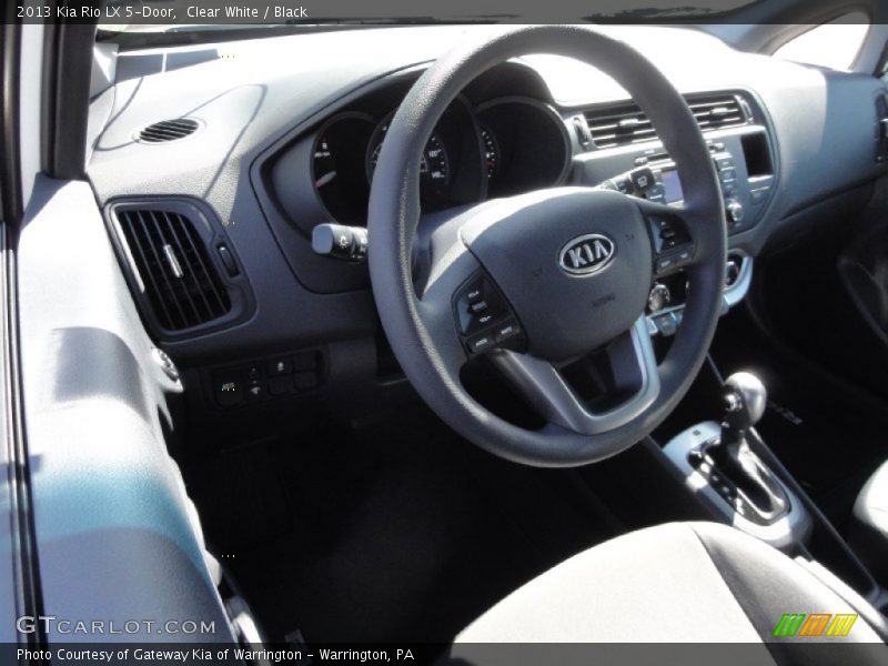 Clear White / Black 2013 Kia Rio LX 5-Door