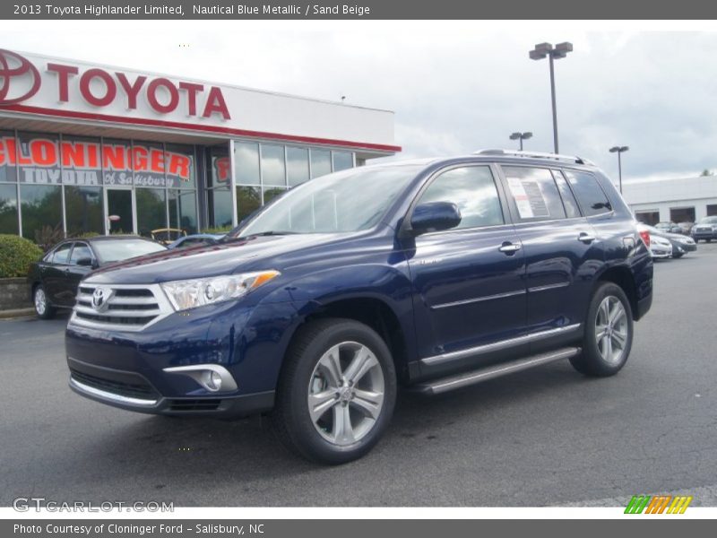 Nautical Blue Metallic / Sand Beige 2013 Toyota Highlander Limited