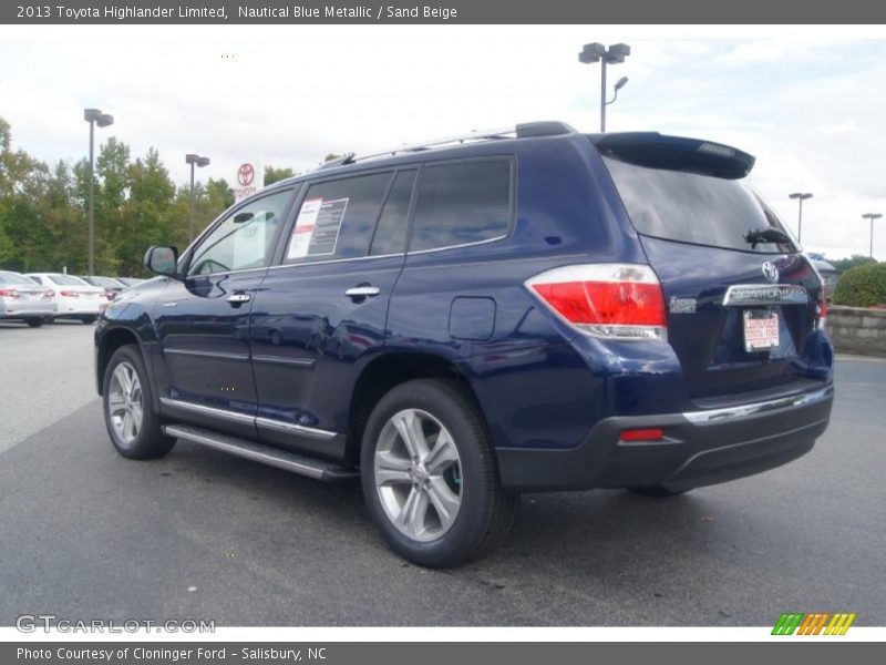 Nautical Blue Metallic / Sand Beige 2013 Toyota Highlander Limited