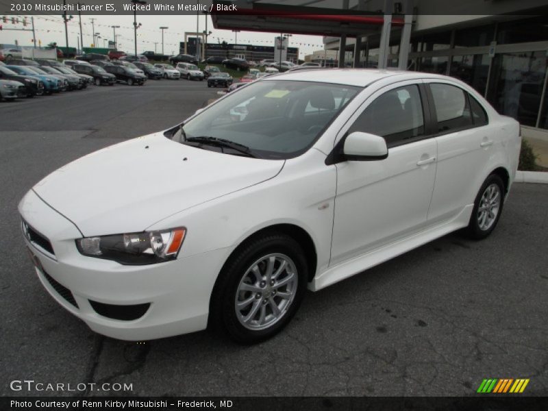 Wicked White Metallic / Black 2010 Mitsubishi Lancer ES