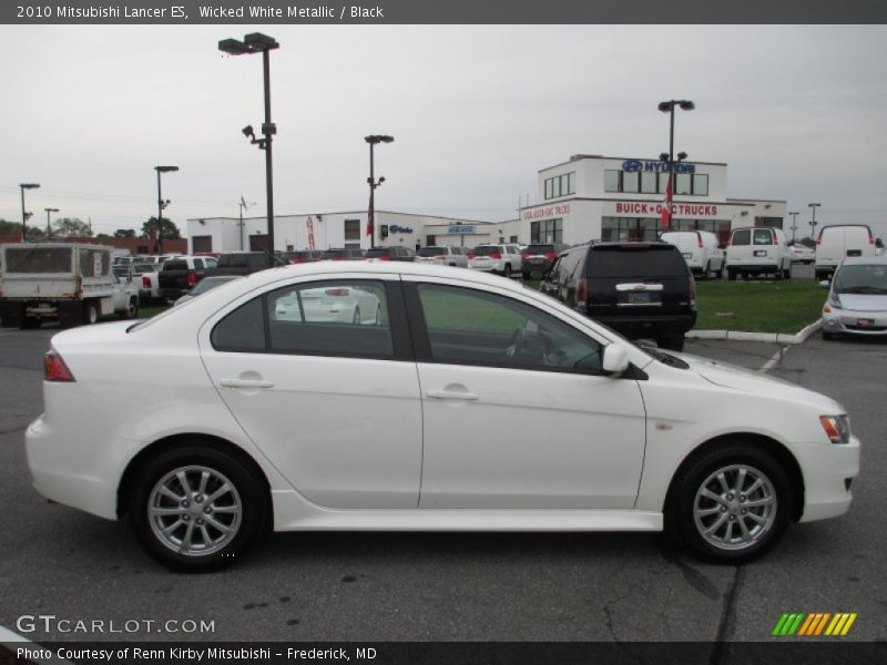 Wicked White Metallic / Black 2010 Mitsubishi Lancer ES