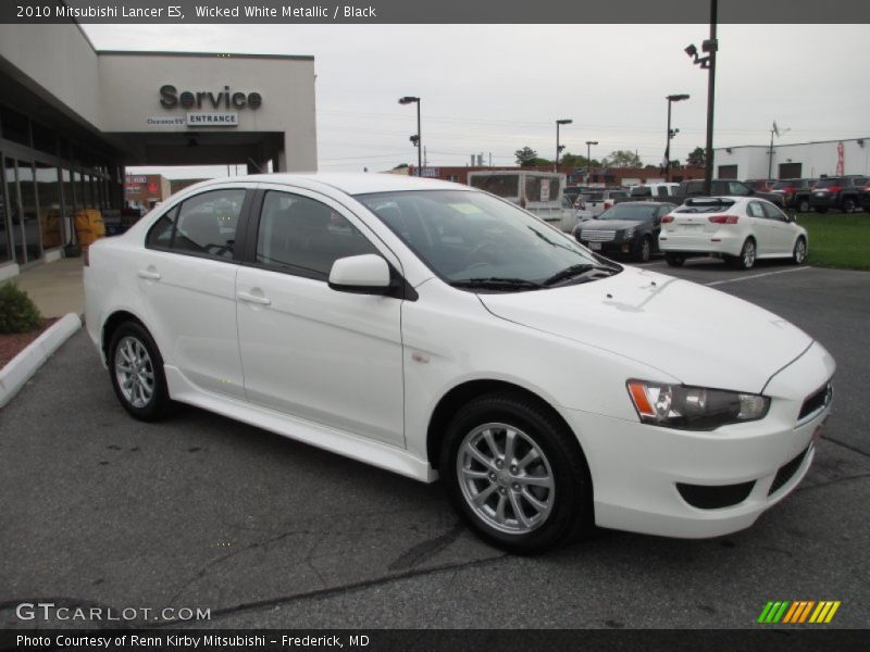 Wicked White Metallic / Black 2010 Mitsubishi Lancer ES