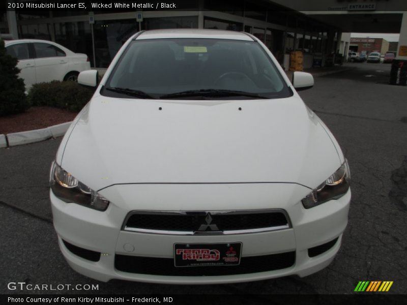 Wicked White Metallic / Black 2010 Mitsubishi Lancer ES