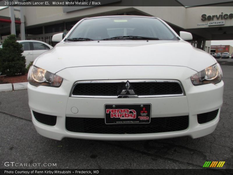 Wicked White Metallic / Black 2010 Mitsubishi Lancer ES