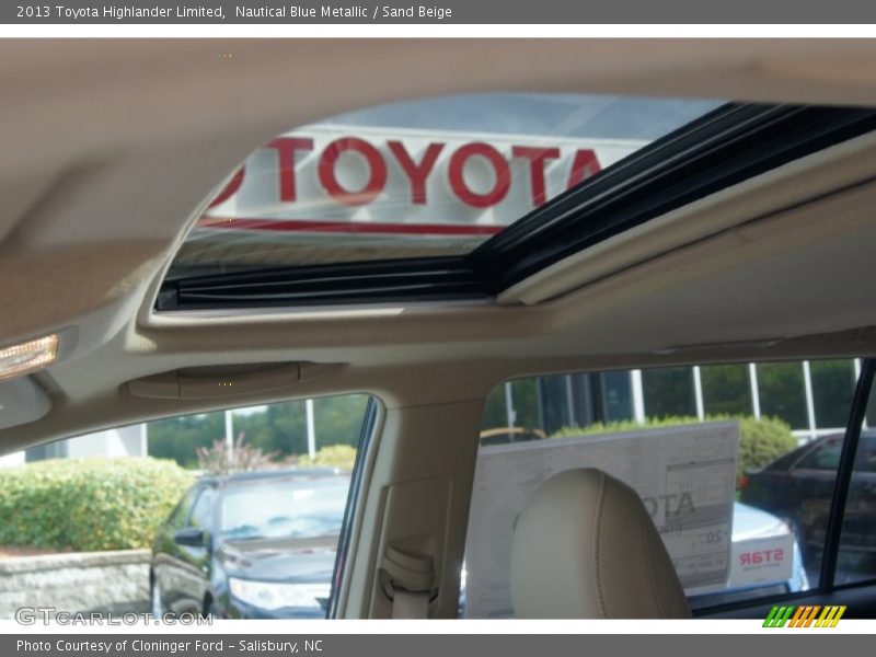 Nautical Blue Metallic / Sand Beige 2013 Toyota Highlander Limited