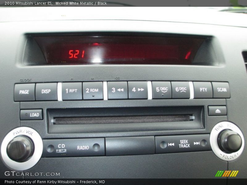 Wicked White Metallic / Black 2010 Mitsubishi Lancer ES