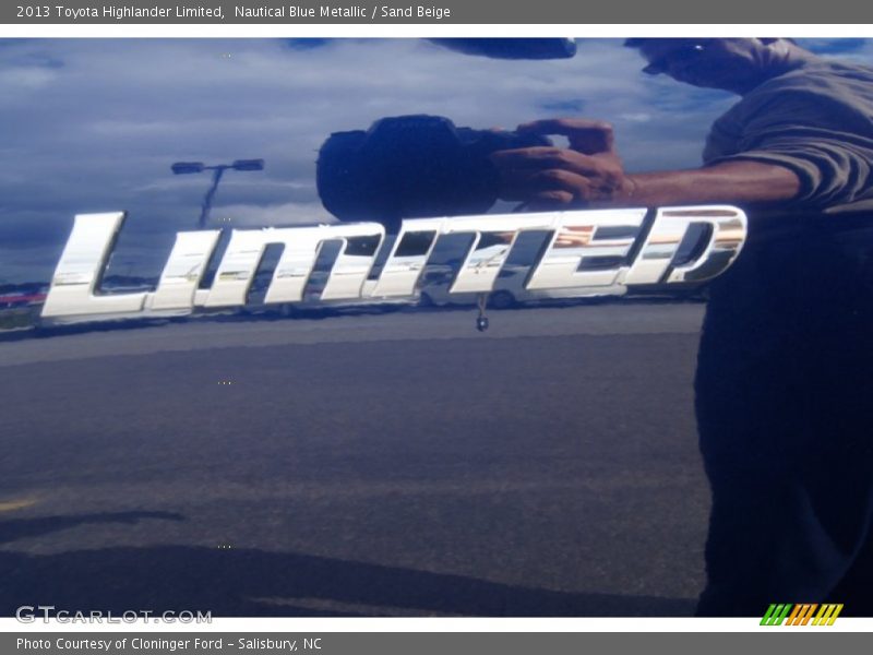 Nautical Blue Metallic / Sand Beige 2013 Toyota Highlander Limited