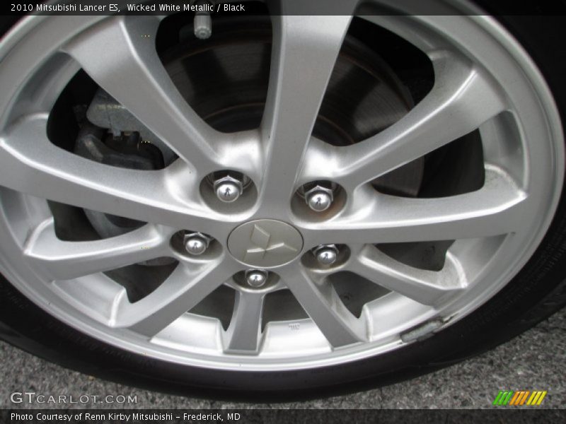 Wicked White Metallic / Black 2010 Mitsubishi Lancer ES