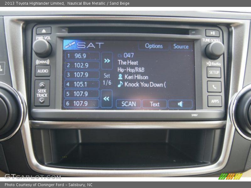 Audio System of 2013 Highlander Limited